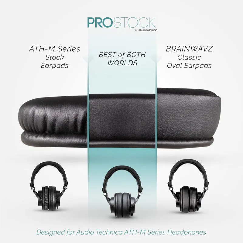 ProStock ATH M50X & M Series Replacement Earpads - Custom Designed Shape na may Memory Foam - PU