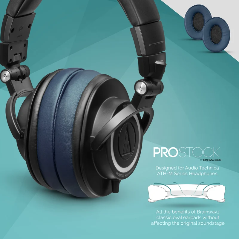 ProStock ATH M50X & M Series Replacement Earpads - Custom Designed Shape na may Memory Foam - PU