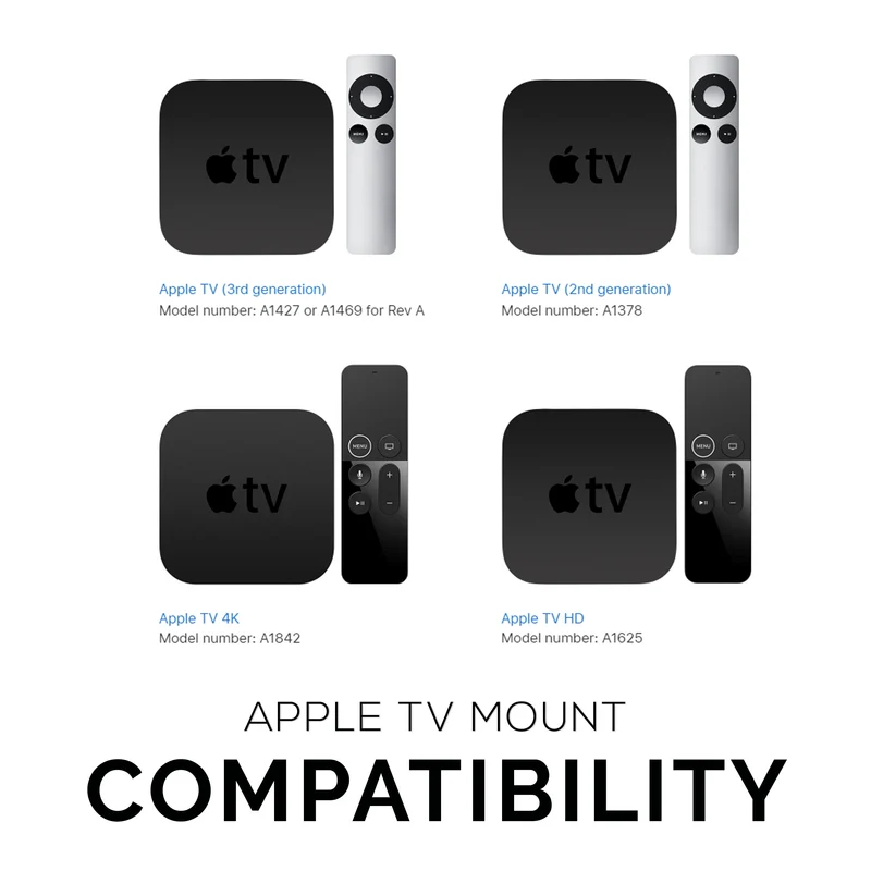 Supporto adesivo da parete e TV per Apple TV 4K e HD - Nessuna vite o disordine