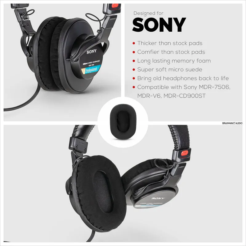 SONY MDR-7506 Cuscinetti di ricambio premium - Micro pelle scamosciata