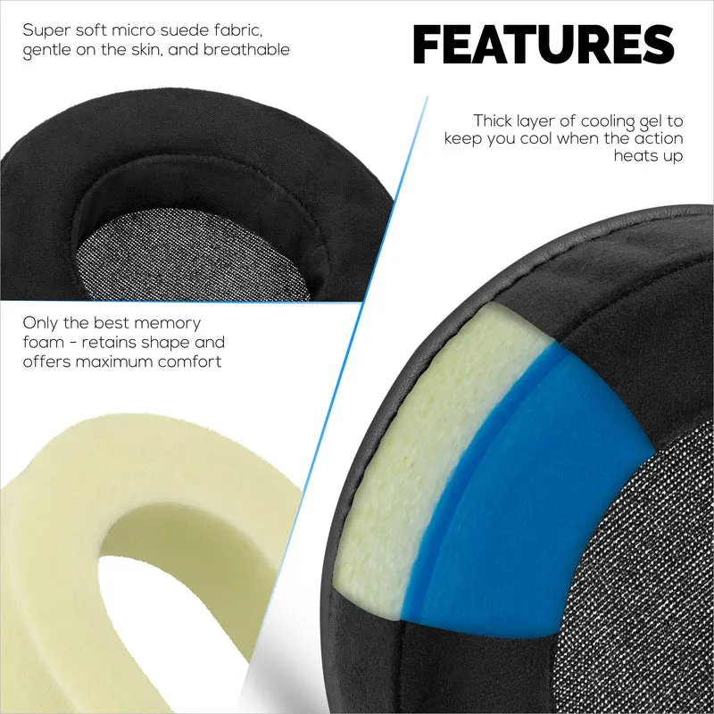 Padiglioni da gioco GEL Brainwavz - XL - Micro Suede con Memory Foam
