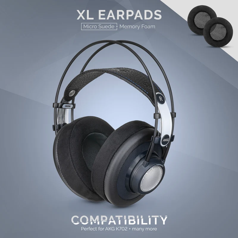 Mga Headphone Memory Foam Earpads - XL Size - Micro Suede