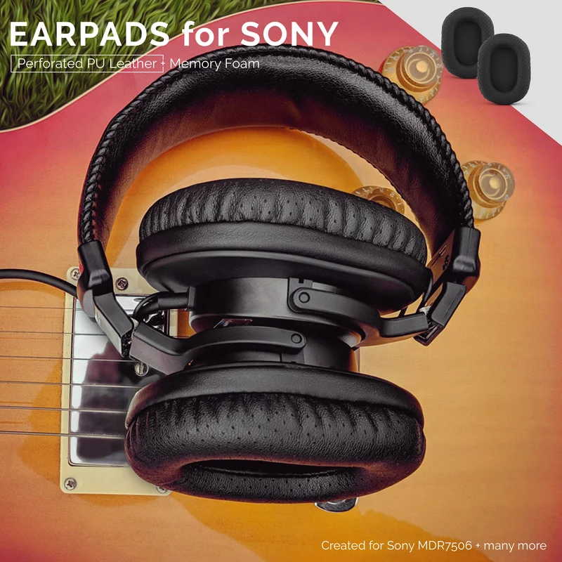 SONY MDR-7506 Cuscinetti di ricambio perforati adatti anche per cuffie V6, CD900ST (PERF)