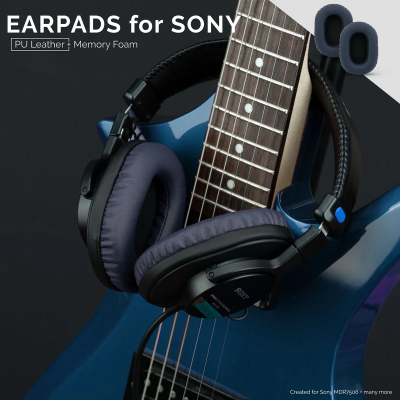 SONY MDR-7506 Replacement Premium Earpads - Angkop din para sa V6, CD900ST Headphones (PU)