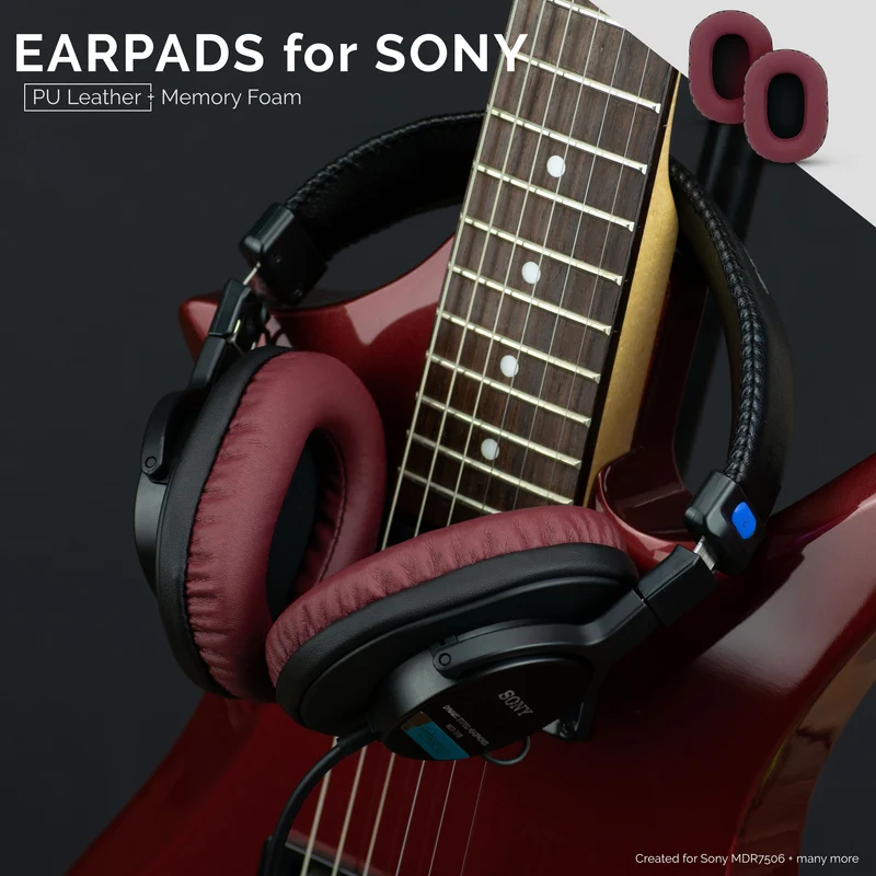 SONY MDR-7506 Replacement Premium Earpads - Angkop din para sa V6, CD900ST Headphones (PU)