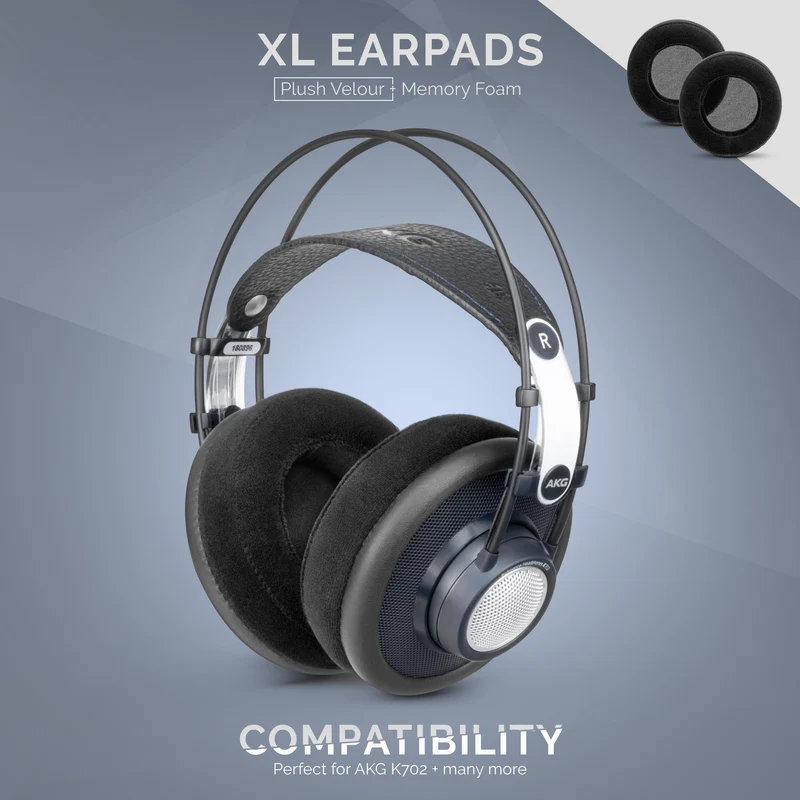 Mga Headphone Memory Foam Earpads - XL Size - Velor