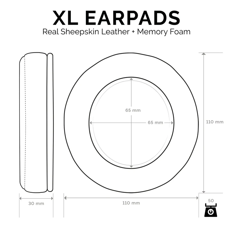 Headphone Memory Foam Earpads - XL Size - Balat ng tupa