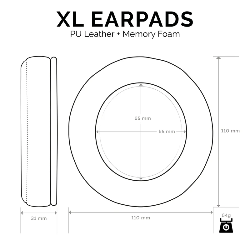 Mga Headphone Memory Foam Earpads - XL Size