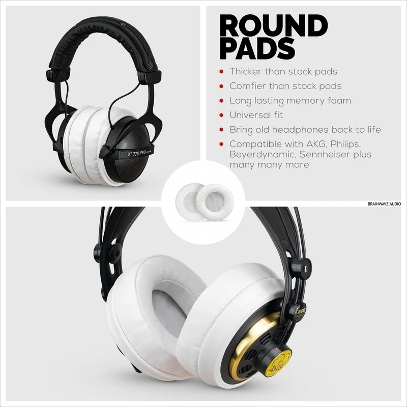 Auricolari in memory foam per cuffie - Rotondi
