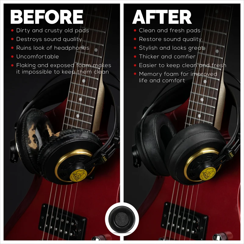Headphone Memory Foam Earpads - Bilog - Balat ng Balat ng Tupa