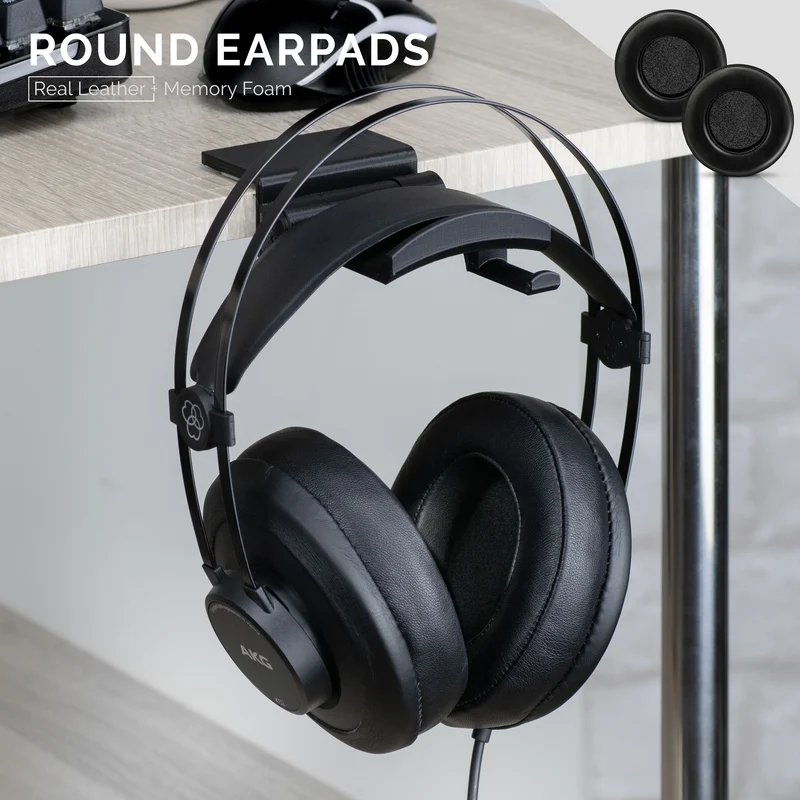 Headphone Memory Foam Earpads - Bilog - Balat ng Balat ng Tupa