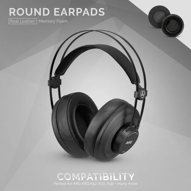 Headphone Memory Foam Earpads - Bilog - Balat ng Balat ng Tupa