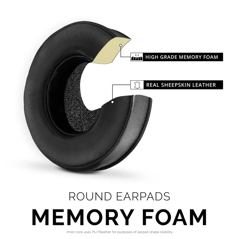 Headphone Memory Foam Earpads - Bilog - Balat ng Balat ng Tupa