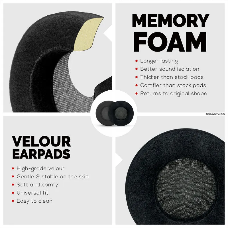 Auricolari in memory foam per cuffie - rotondi - in velluto