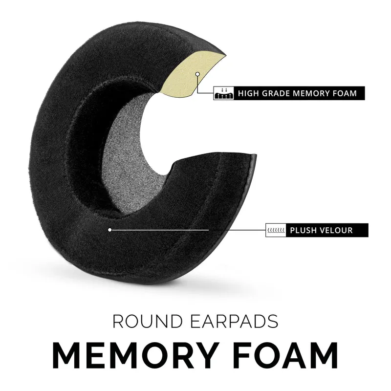 Auricolari in memory foam per cuffie - rotondi - in velluto