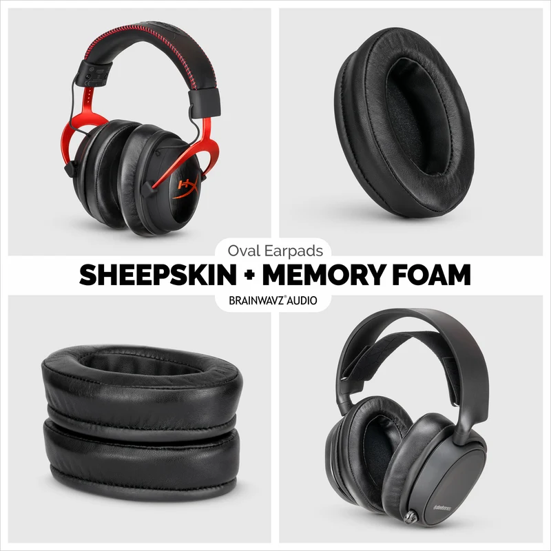 Auricolari Memory Foam per cuffie - Ovali - Pelle di montone