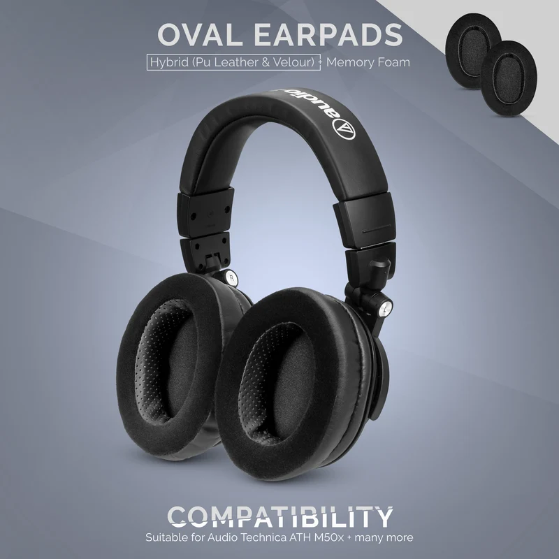 Hybrid Oval Replacement Memory Foam Earpads - Angkop para sa maraming Headphone