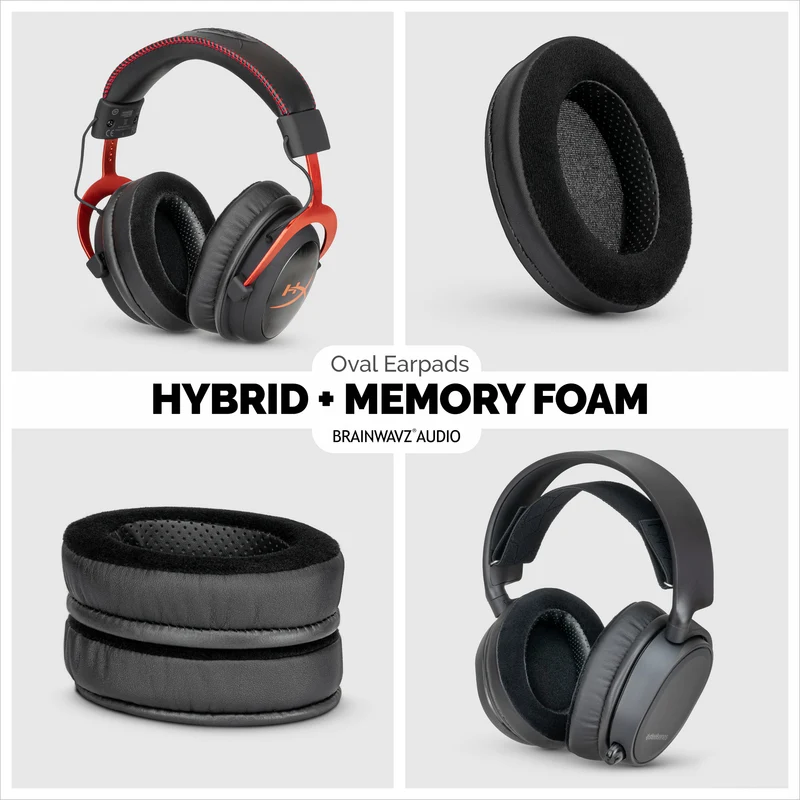 Hybrid Oval Replacement Memory Foam Earpads - Angkop para sa maraming Headphone