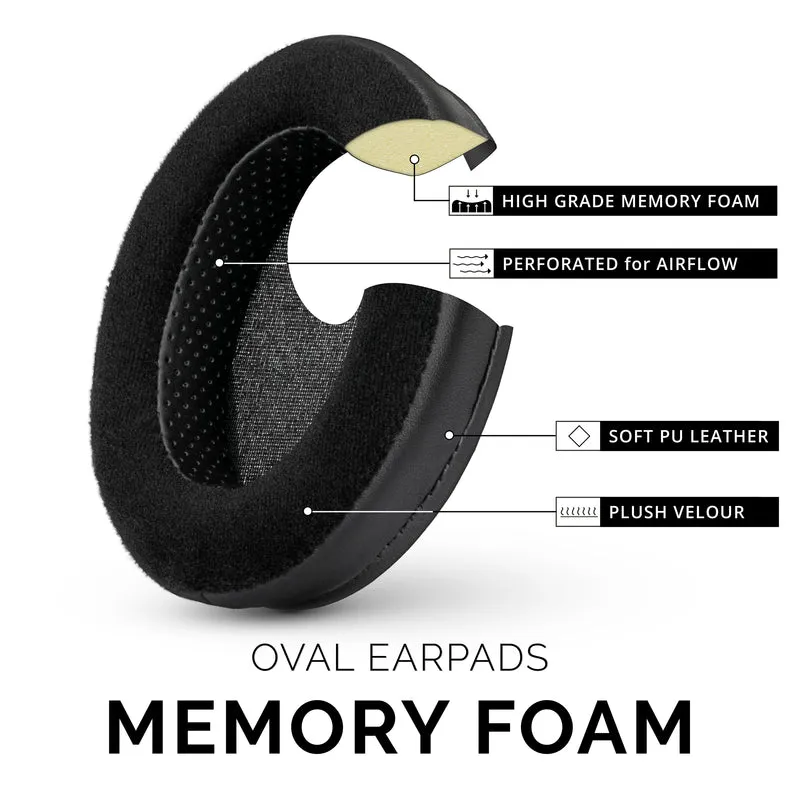 Hybrid Oval Replacement Memory Foam Earpads - Angkop para sa maraming Headphone