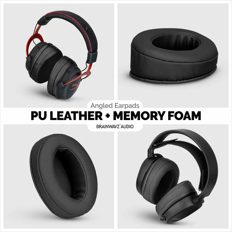 Auricolari ovali angolati in memory foam per cuffie