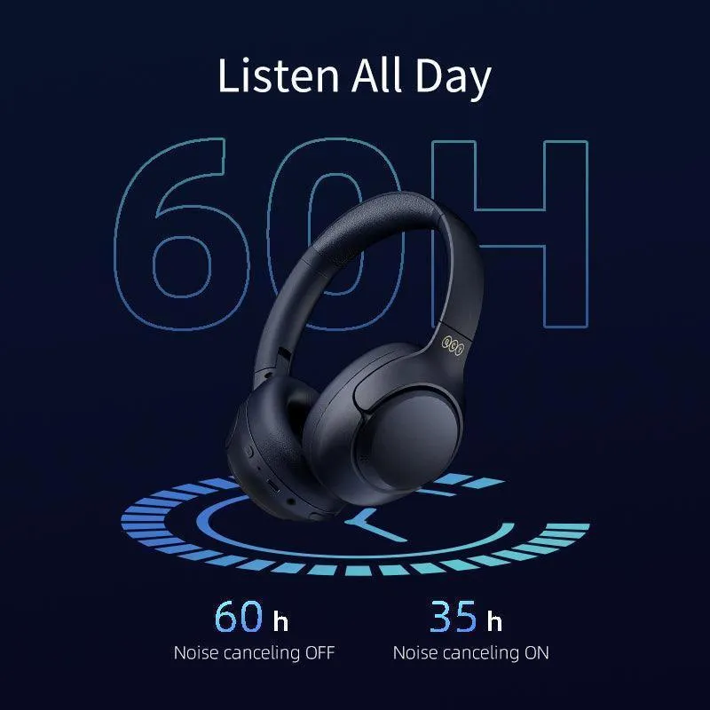 QCY H3 Wireless Headphones, 43dB Hybrid ANC, 60H Playtime