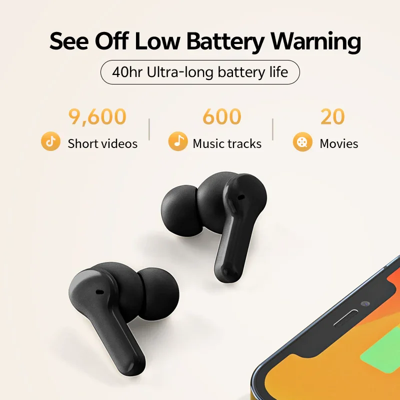 QCY T13 True Wireless Earbuds, ENC Noise Cancelling, 40H Playtime