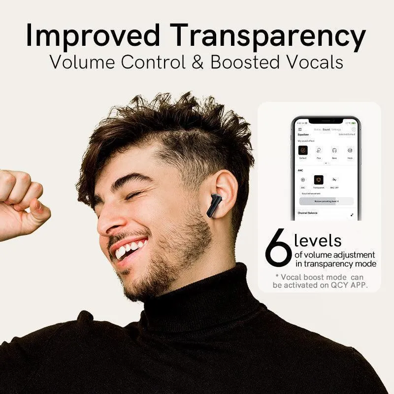 QCY MeloBuds ANC Wireless Earbuds, 40dB Hybrid ANC, 30H Playtime