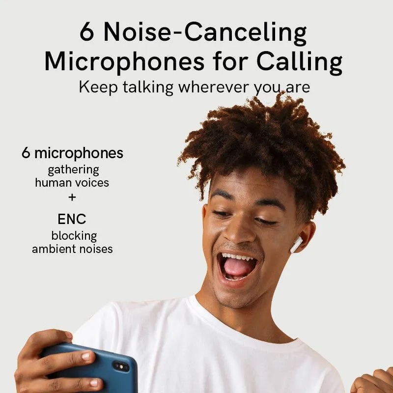QCY MeloBuds ANC Wireless Earbuds, 40dB Hybrid ANC, 30H Playtime