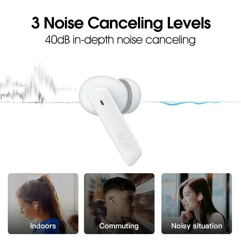 QCY MeloBuds ANC Wireless Earbuds, 40dB Hybrid ANC, 30H Playtime